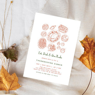 Invitación Caída mínima de la cena de Acción de Gracias a man