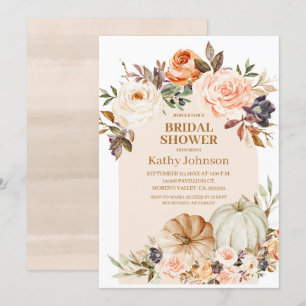 Invitación Caída Moderna Calabaza Floral Ducha Bridal