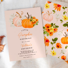 Invitación Caída neutra de género Pequeña ducha de calabaza