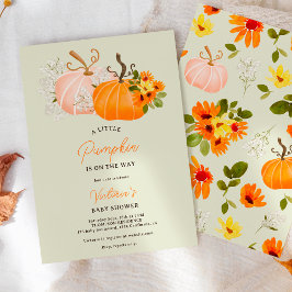 Invitación Caída neutra de género Pequeña ducha de calabaza