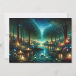 Invitación Caída nocturna encantada: Luminescencia en el lago