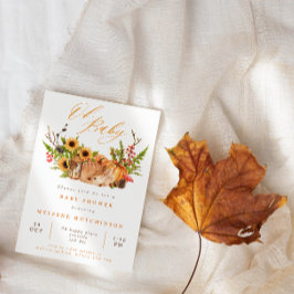 Invitación Caída Oh Baby Deer Pumpkin & Sunflower Baby Shower