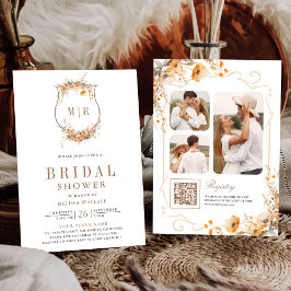 Invitación Caída Otoño Escudo de Flor Silvestre Código QR Duc