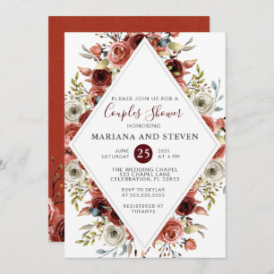 Invitación Caída otoño mezcla parejas ducha Boda floral