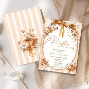 Invitación Caída Pequeña Calabaza Flor Bow Baby Shower