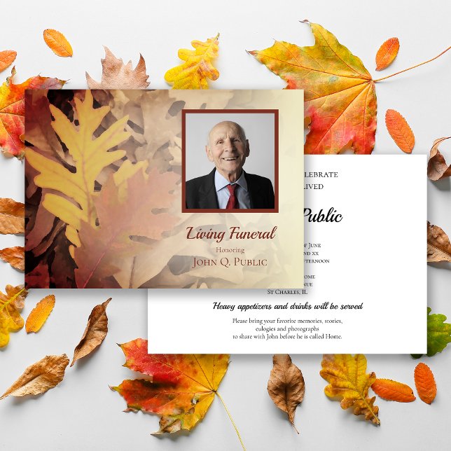 Invitación Caída pintada deja Fiesta funeral viviente (Subido por el creador)