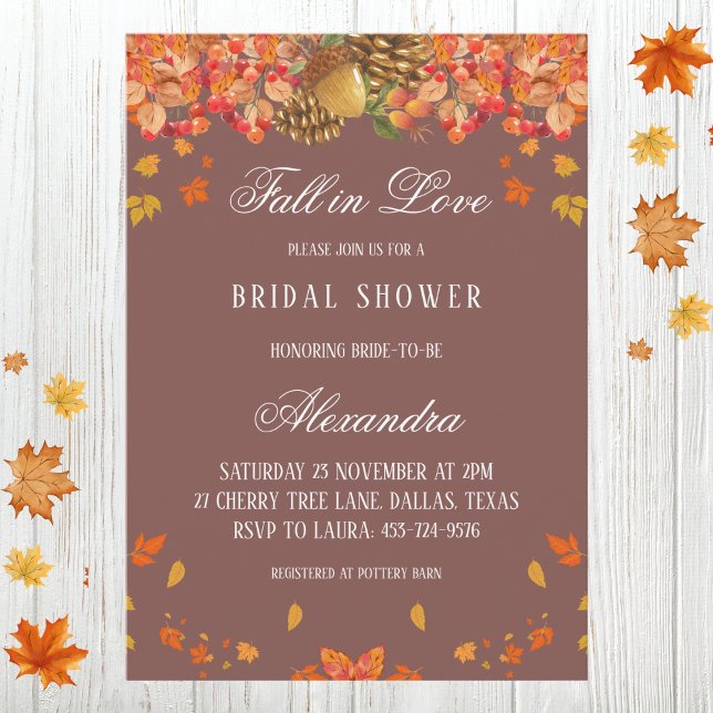Invitación Caída rusa del otoño en el amor ducha de novias (Subido por el creador)