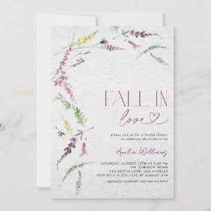 Invitación Caída rusa en amor acuarela de flores silvestres