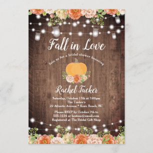 Invitación Caída rusa en amor Mason Jar enciende ducha de nov