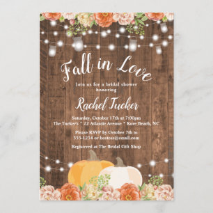 Invitación Caída rusa en amor Mason Jar enciende ducha de nov