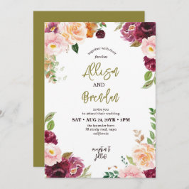 Invitación Caída Rústica Boda Elegante de arce otoñal