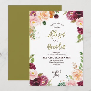 Invitación Caída Rústica Boda Elegante de arce otoñal