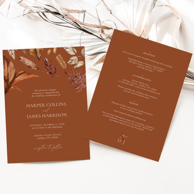 Invitación Caída Rústica Boho Terracotta deja Boda (Subido por el creador)