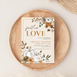 Invitación Caída Rústica Calabaza Blanca Ducha de Novias