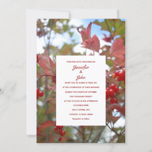 Invitación Caída rústica deja a Boda fotográfico de Berries e