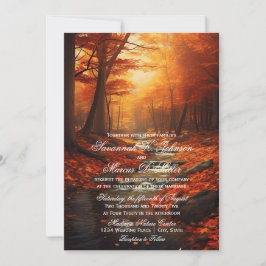 Invitación Caída Rústica deja Boda natural del otoño