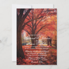 Invitación Caída Rústica deja Boda natural del otoño