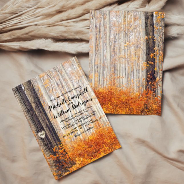 Invitación Caída Rustica del Otoño deja Boda (Subido por el creador)