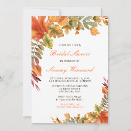 Invitación Caída Rustica del Otoño Deja Ducha Bridal