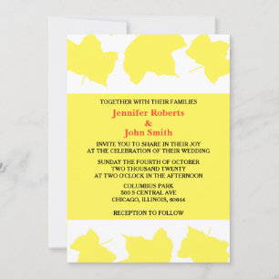 Invitación Caída Rústica Maple Amarillo deja un Boho colorido