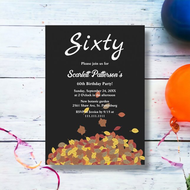 Invitación Caída Rústica Negra Y Blanca deja 60 años (Subido por el creador)