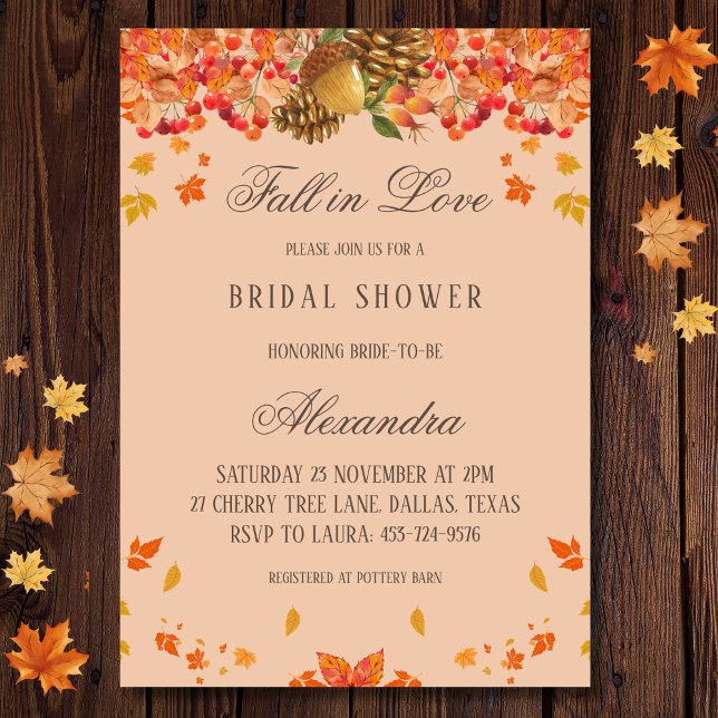 Invitación Caída Rustica Otoño en Amo Ducha Bridal (Subido por el creador)
