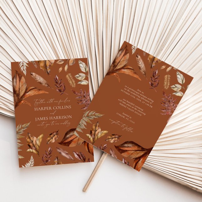 Invitación Caída Rústica y Terracotta deja al Boho Boda (Subido por el creador)