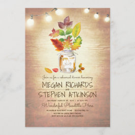 Invitación Caída Sale de la Cena Rústica de Mason Jar