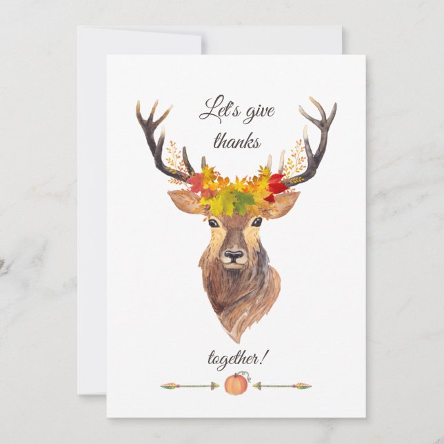 Invitación Caída Vamos a dar gracias por la cena de Acción de (Anverso)