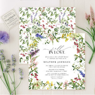 Invitación Caída Veraniega Enamorada Flor Silvestre Ducha Bri
