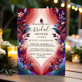 Invitación Caída Verde azulada suave ducha de novia con tono