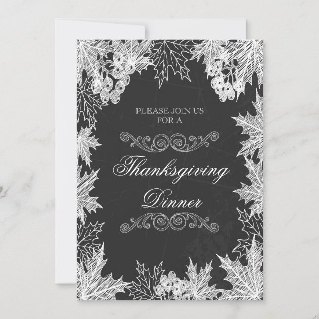 Invitación Caídas de la cena de Acción de Gracias (Anverso)