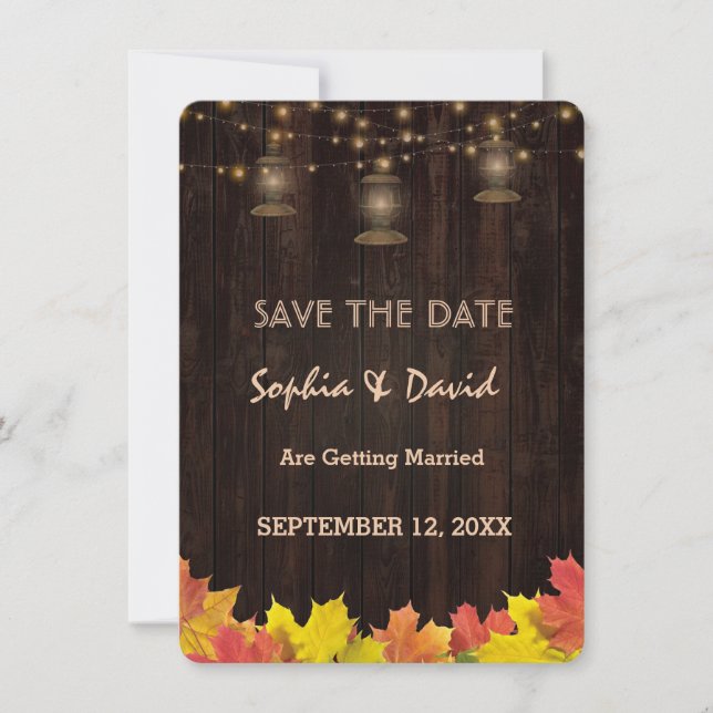 Invitación Caídas Sale Linternas Antiguas de Madera Salven la (Anverso)