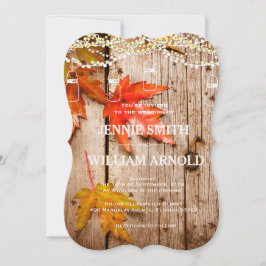 Invitación Caídas y luces Mason Jars Rústico Boda