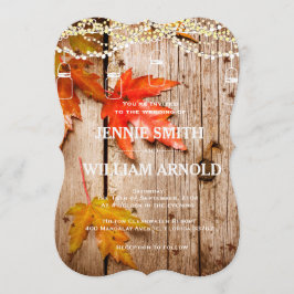 Invitación Caídas y luces Mason Jars Rústico Boda