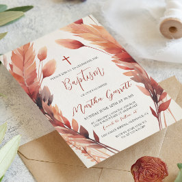 Invitación Caídas y plumas bautismo Chica