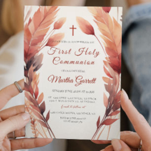 Invitación Caídas y plumas Chica Primera Santa Comunión