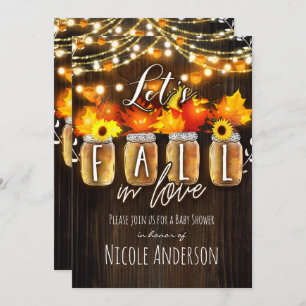 Invitación Caigamos en hojas del amor y enciende Baby Shower