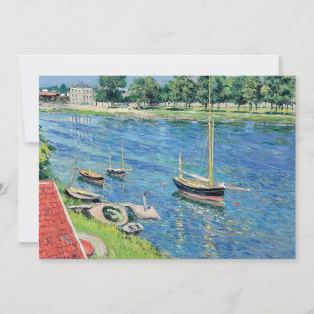 Invitación Caillebotte - Sena en Argenteuil, Barcos de ancla (Anverso)