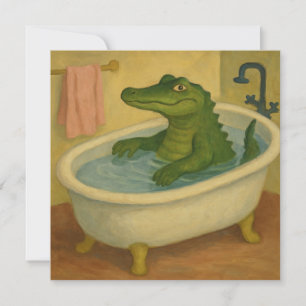 Invitación Caimán a la hora del baño