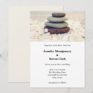 Invitación Cairn Meditativo de Piedras Apiladas Boda