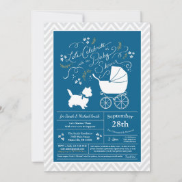Invitación Cairn Terrier Dog Baby Shower Blue Boy
