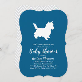 Invitación Cairn Terrier Dog Baby Shower Blue Boy