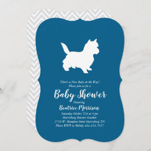 Invitación Cairn Terrier Dog Baby Shower Blue Boy