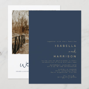 Invitación CAITLIN Elegante Boda de Marina y Oro