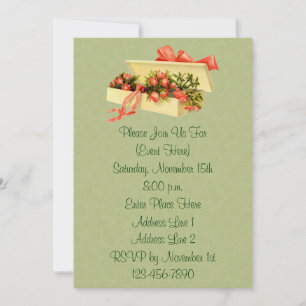 Invitación Caja De Arte Vintage De Rosas Fiesta Floral