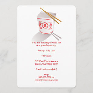 Invitación Caja de comida china para llevar