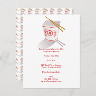 Invitación Caja de comida china para llevar