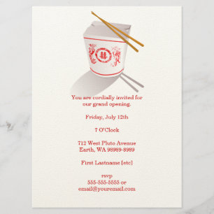 Invitación Caja de comida china para llevar