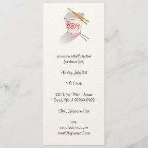 Invitación Caja de comida china para llevar